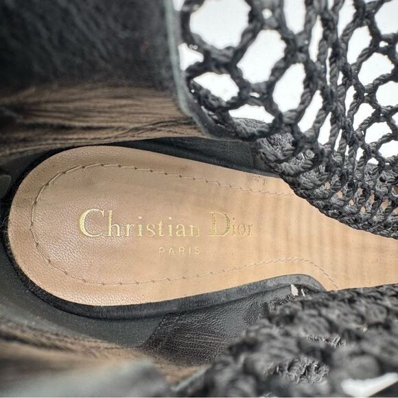 Dior “Dior-I” Suede and Mesh Booties Ankle Boots Black Size 7 - Picture 11 of 13